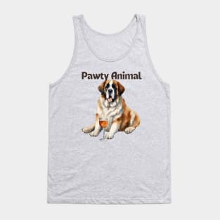 Saint Bernard Dog Pawty Animal Tank Top